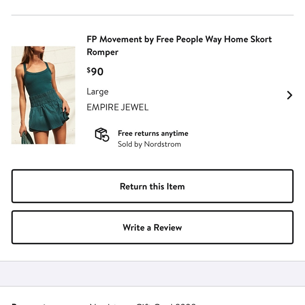 FP Movement by Free People Teal Skort Romper